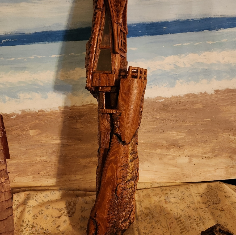 Fairy home carved out of Cottonwood Bark
